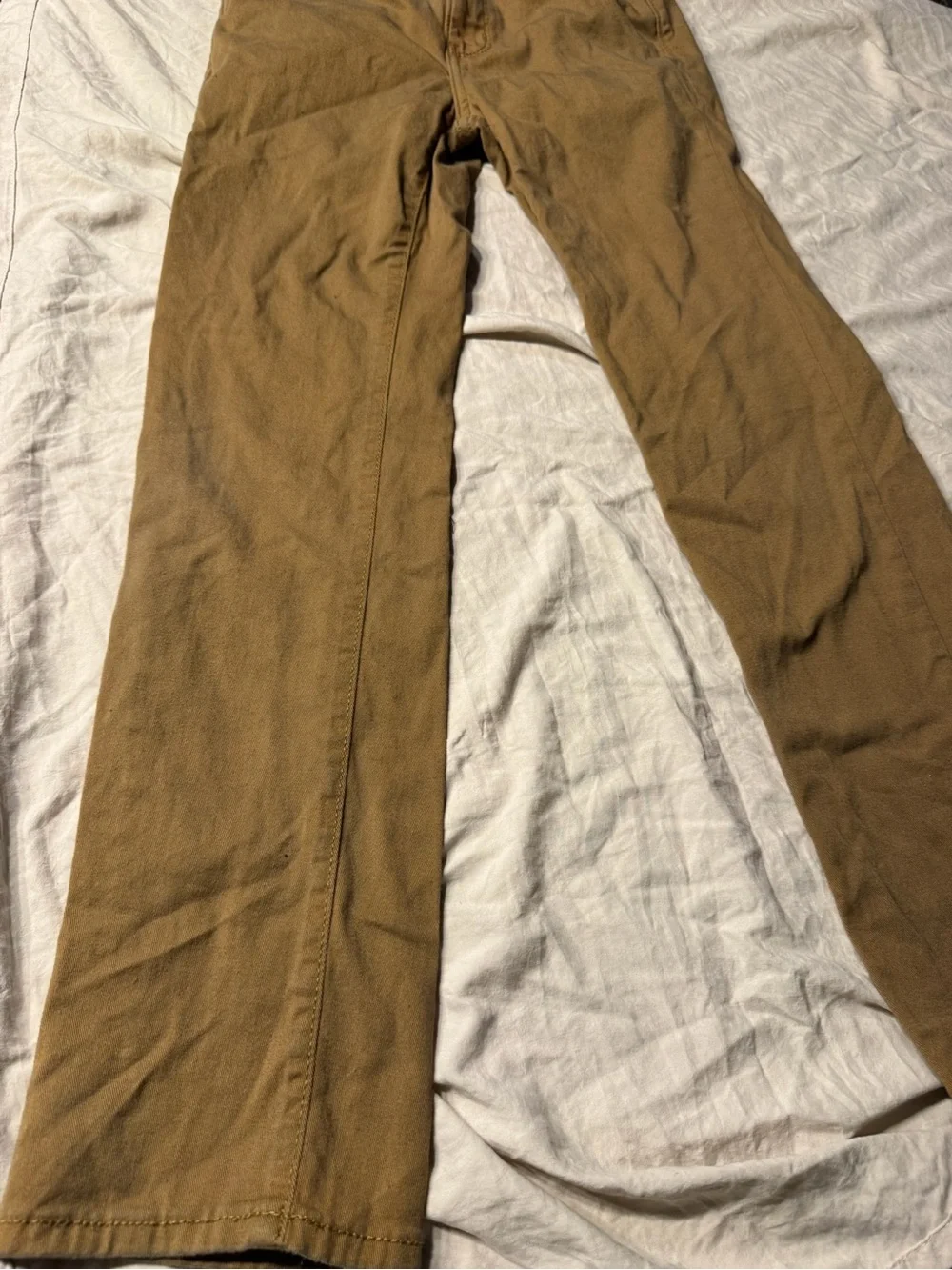 Old Navy Boys 360 Stretch Pants Size 10 Slim Brown Khaki Adjustable Waist